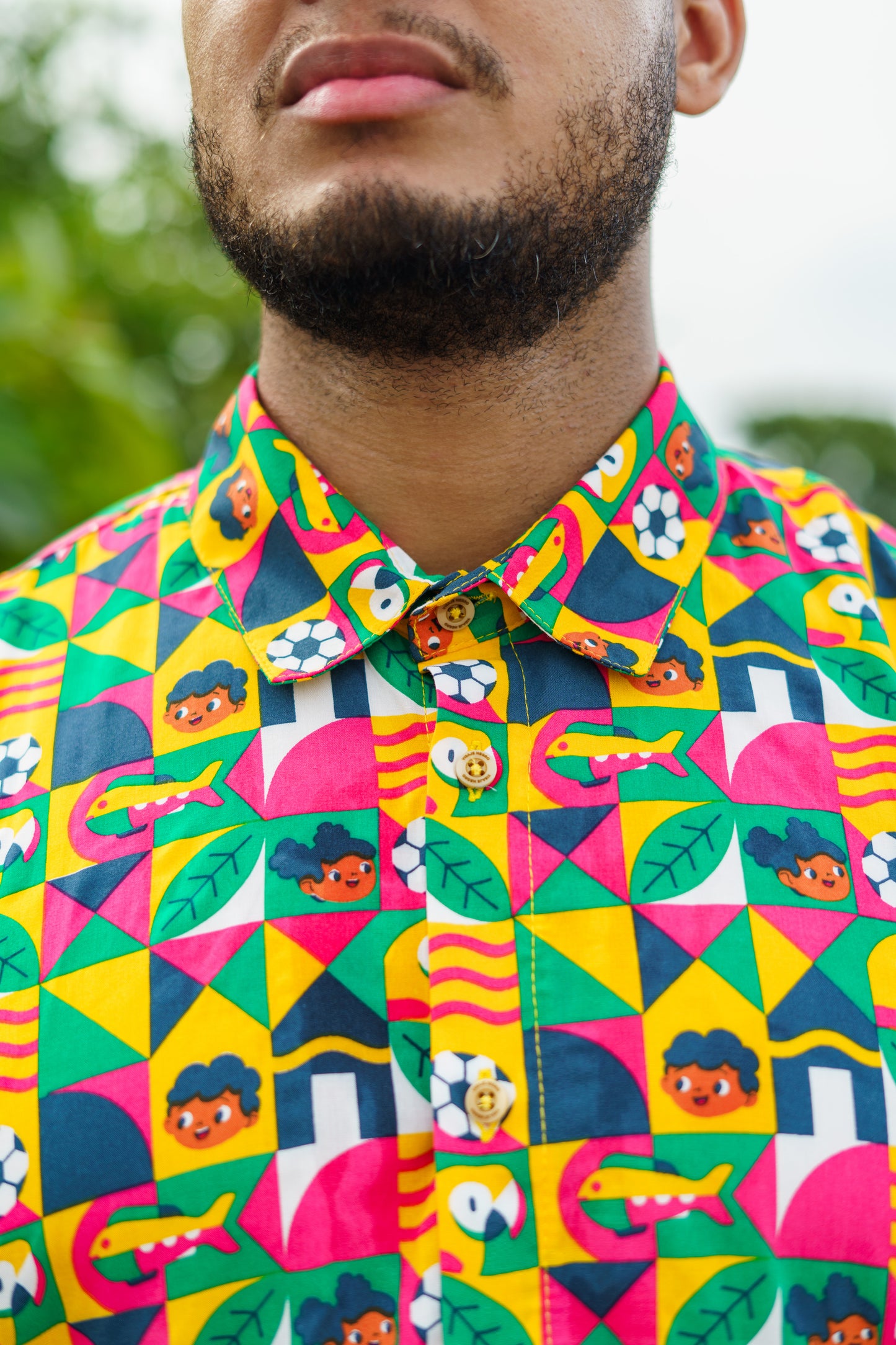 Camisa Unisex cuello inglés estampado Obrero