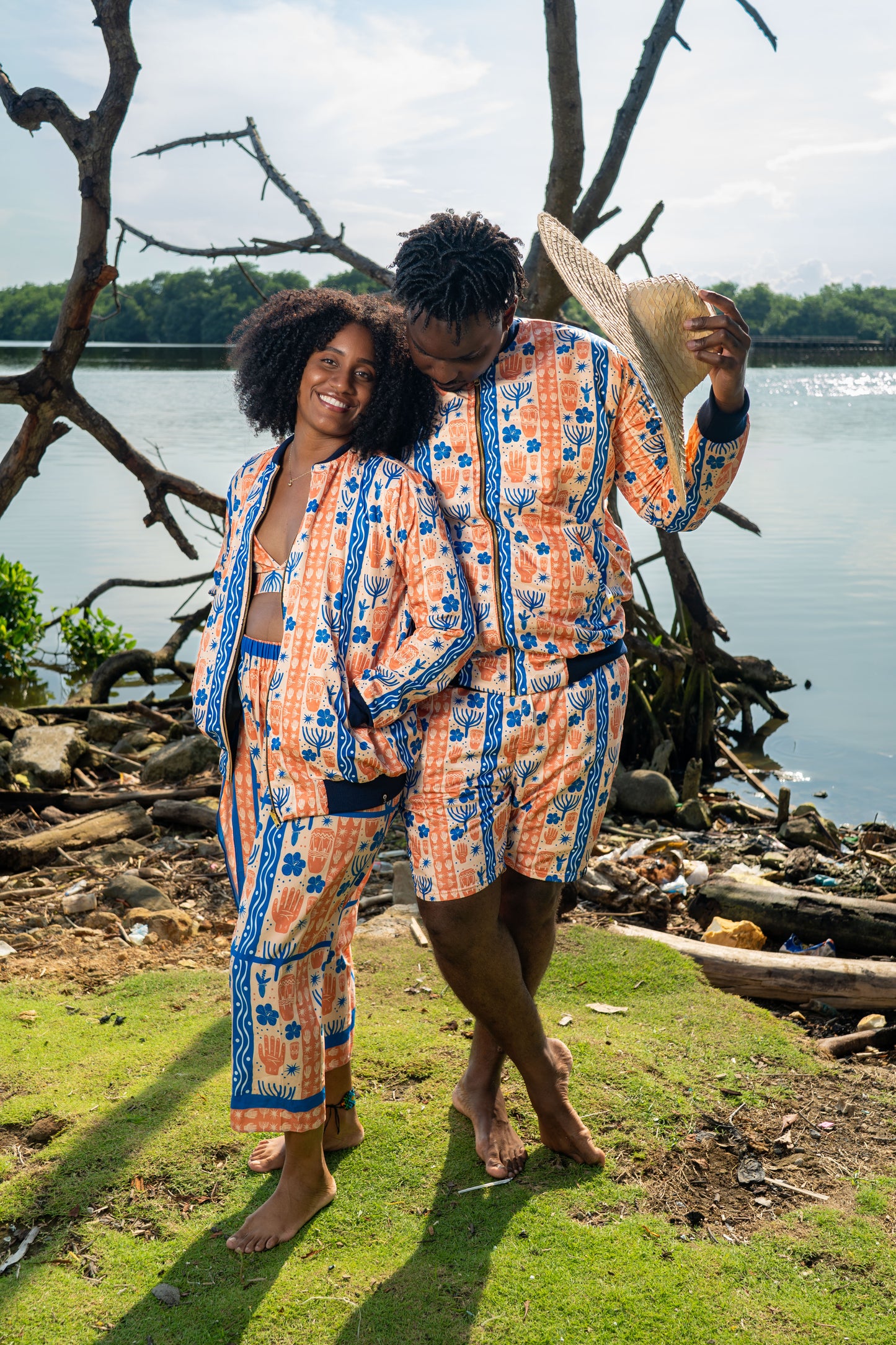 Chaqueta Bulla y Pesca - Ropa Afro Colombiana – diseño étnico colombiano Visaje Negro