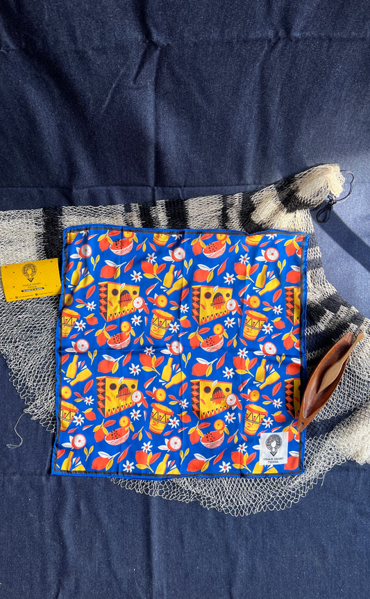 Pañuelo/Pañoleta Diseño Noches de Sexteto – diseño étnico colombiano Visaje Negro