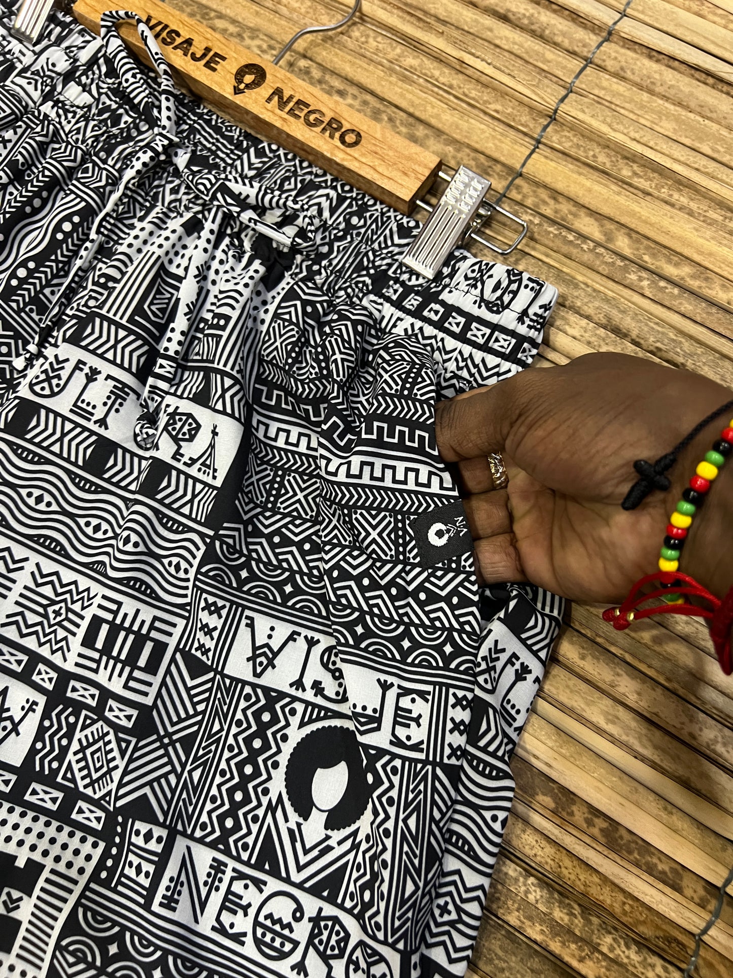 Pantalón Estampado Unisex Bota Ancha Diseño Cultura Afrofuturista