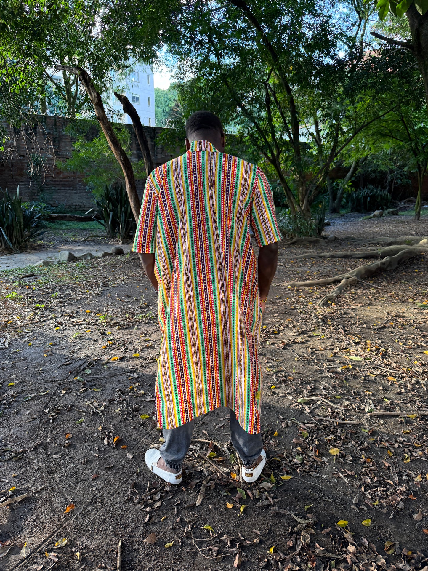 Kimono largo unisex estampado Caminos