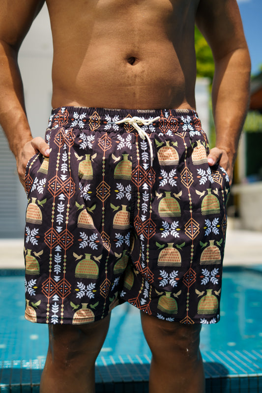 Pantaloneta de baño hombre- diseño Puño de arroz
