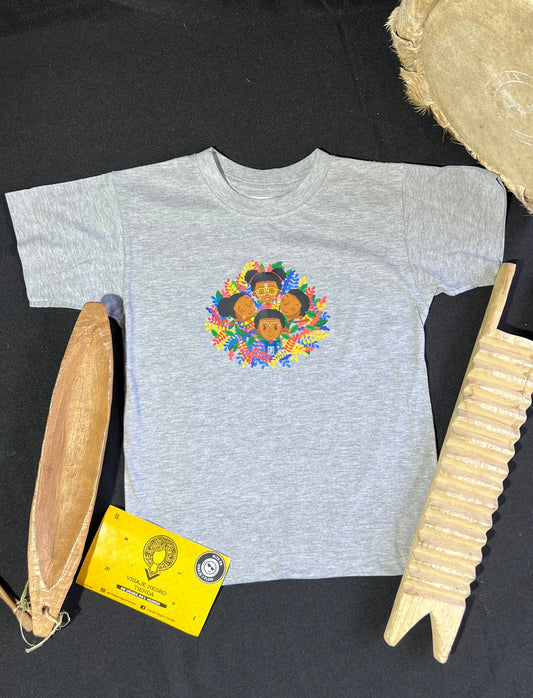 Camiseta infantil talla 8. COLOR GRIS- 100% algodón
