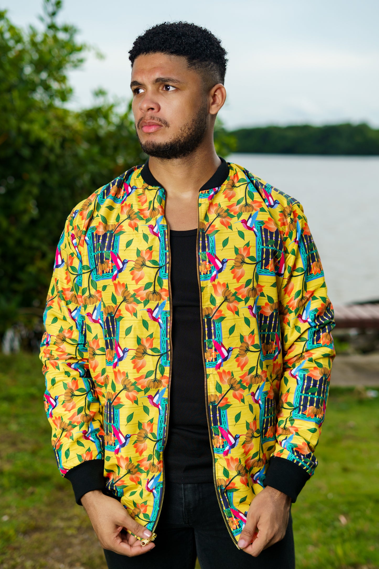 Chaqueta reversible estampada. Diseño Ventana Bolillo