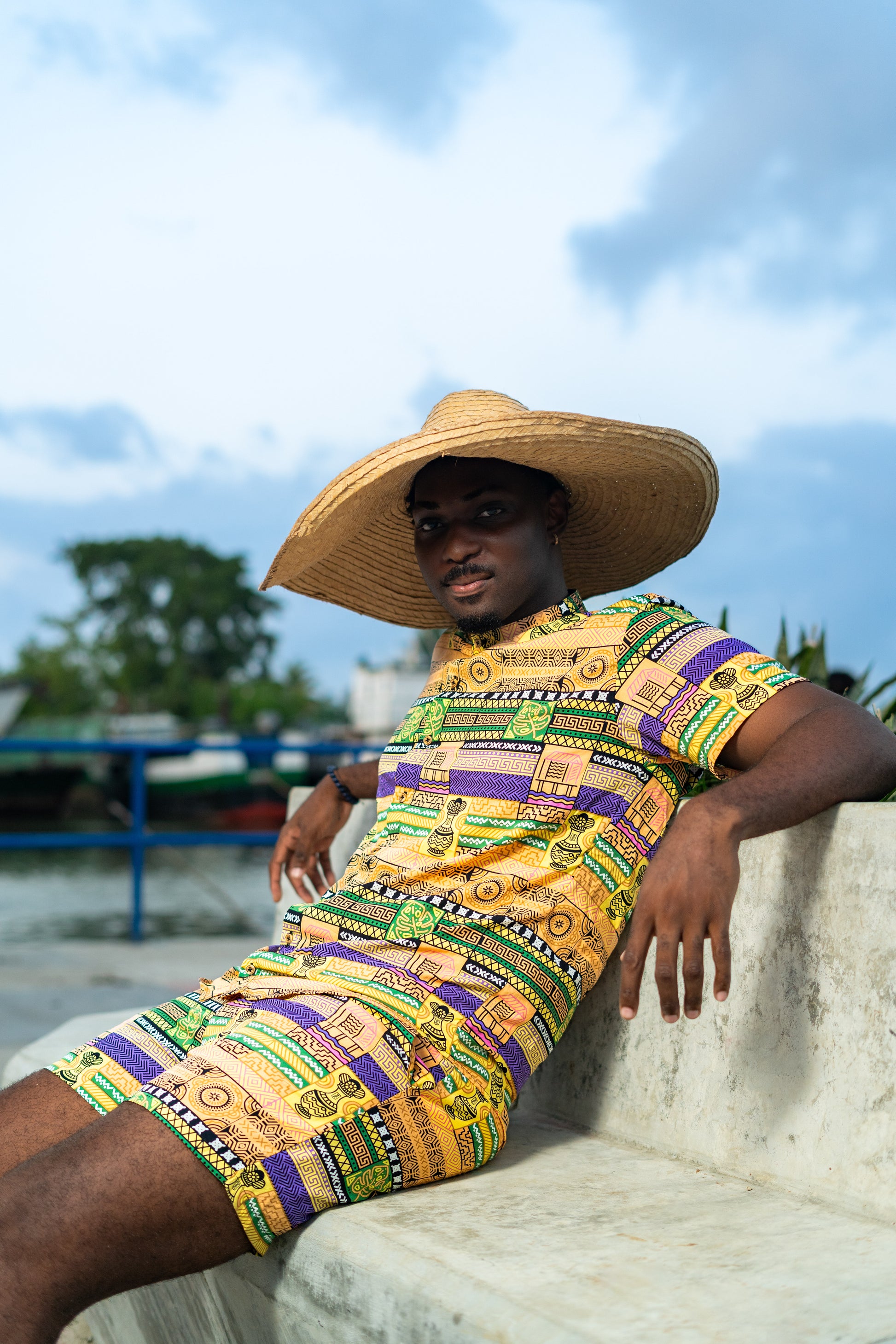 Camisa Artesanos Cuello Nerú - Ropa Afro Colombiana – diseño étnico colombiano Visaje Negro