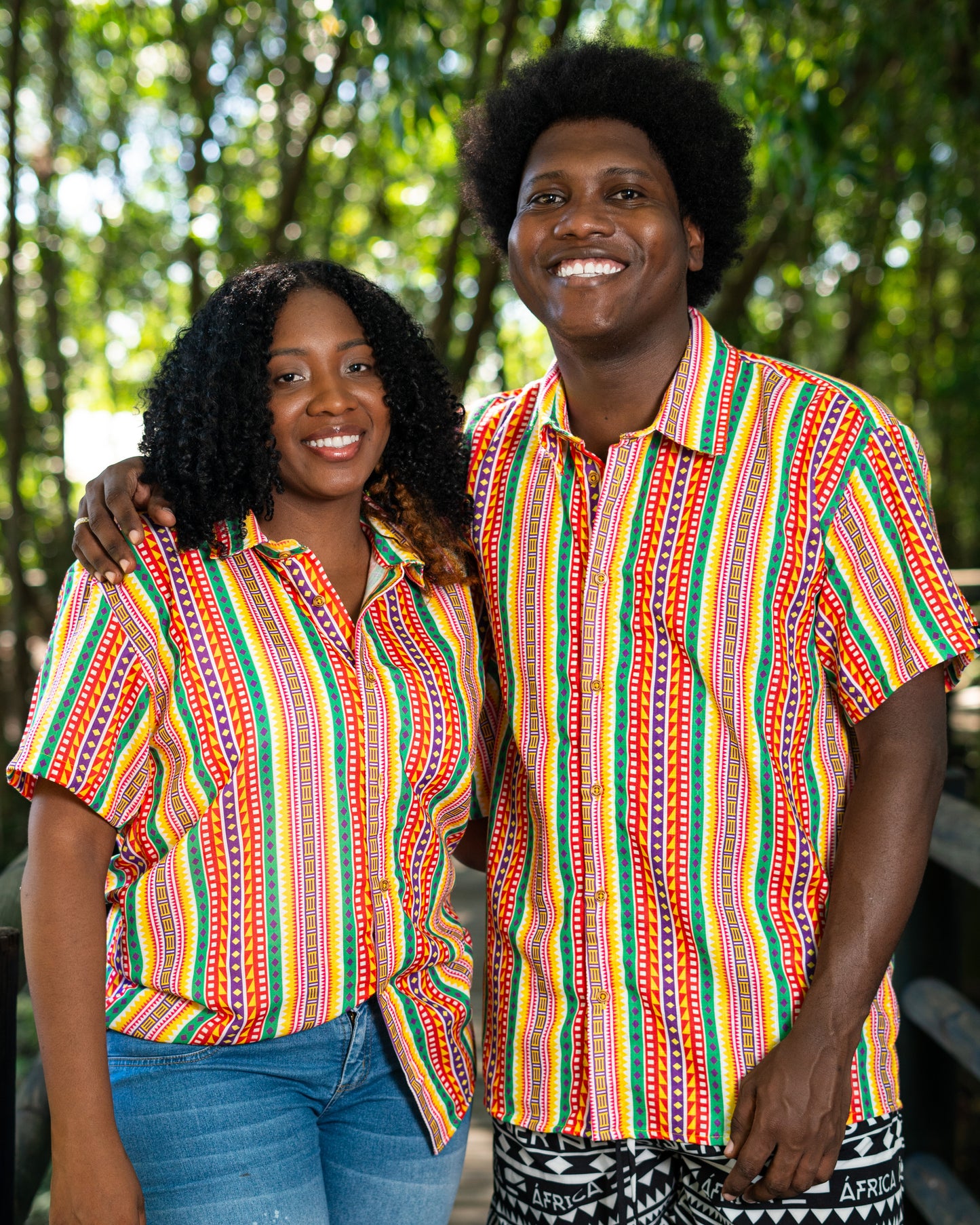 Camisa Caminos Tipo Lino - Ropa Afro Colombiana – diseño étnico colombiano Visaje Negro