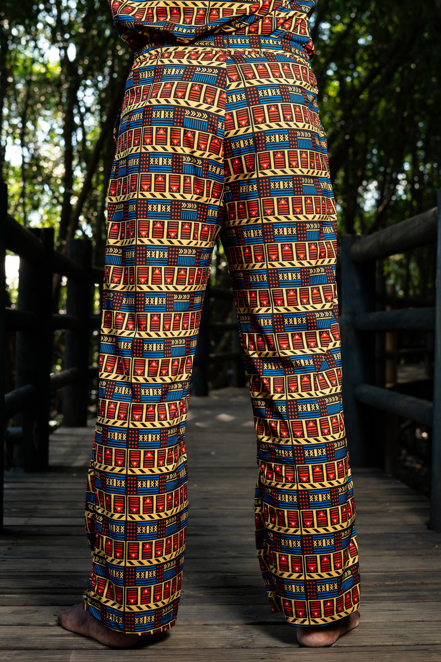 Pantalón Estampado Bota Ancha Diseño Vaivén de Peces