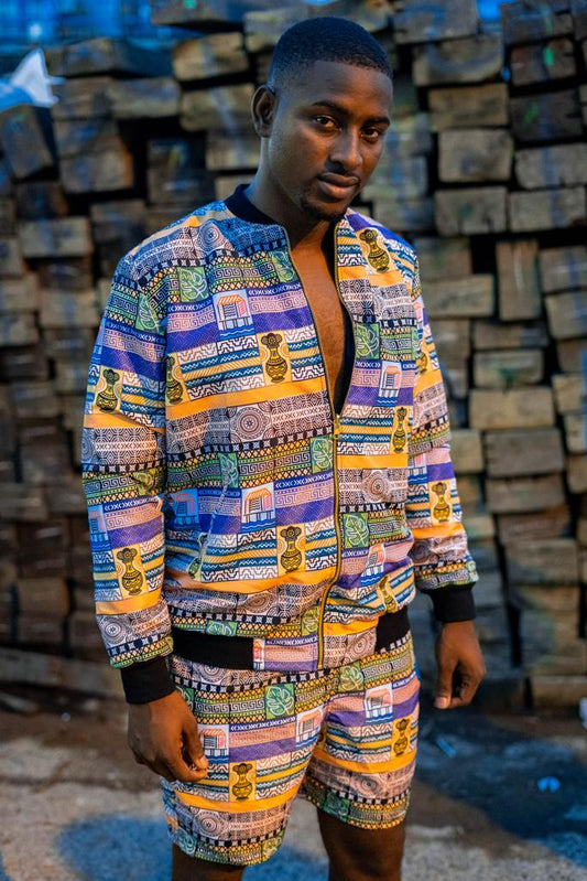 Chaqueta Artesanos - Ropa Afro Colombiana – diseño étnico colombiano Visaje Negro