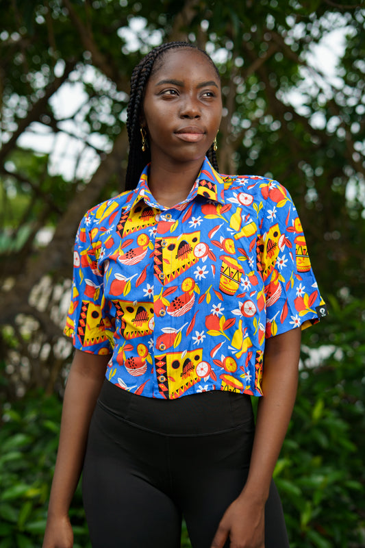 Camisa Crop Top estampado Sexteto