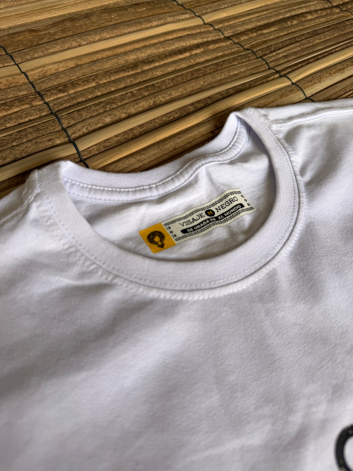 Camiseta estampada blanca talla M No soy descendiente
