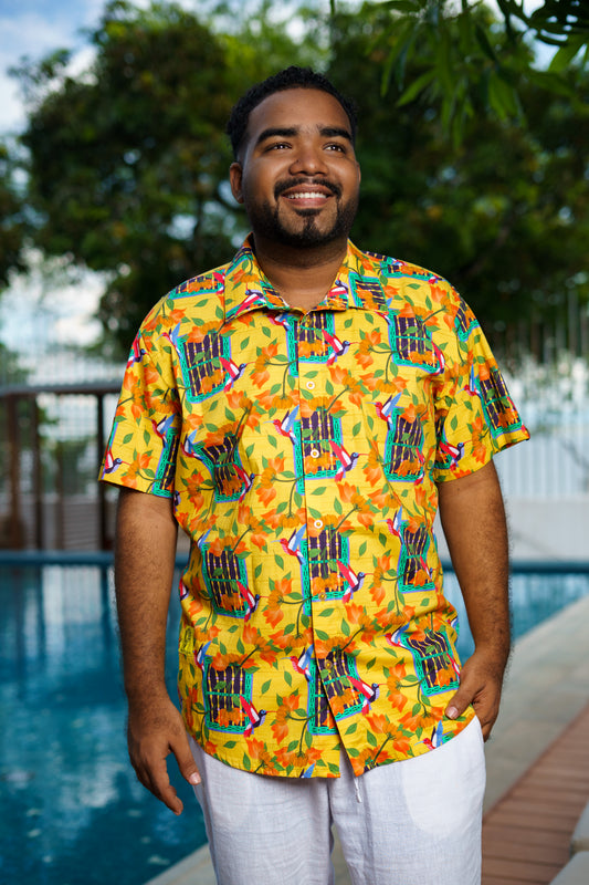 Camisa premium ALGODÓN. Ventana de bolillo con cuello inglés