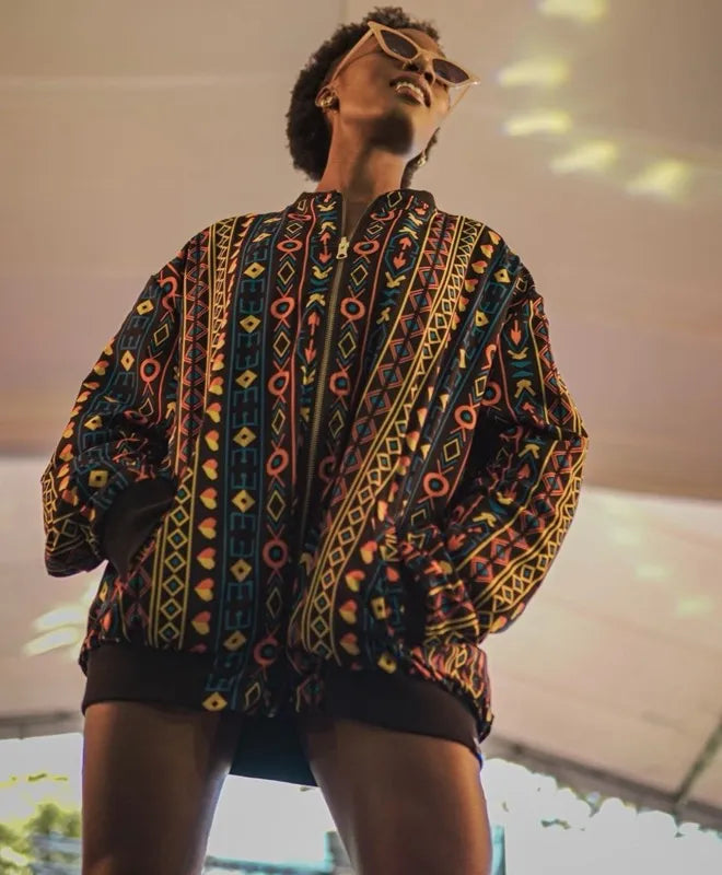 Chaqueta El Alba – diseño étnico colombiano Visaje Negro