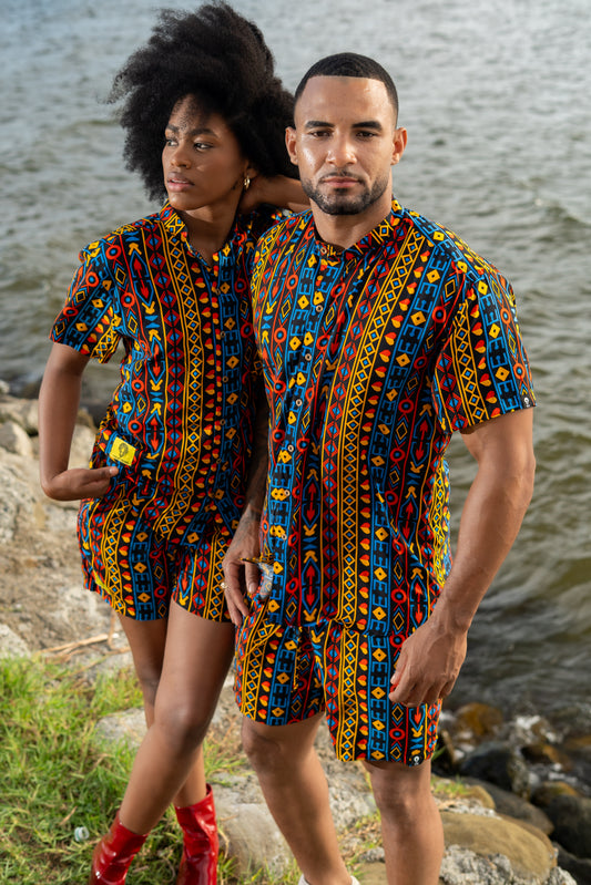 Camisa Unisex Cuello Nerú. Estampado El Alba.