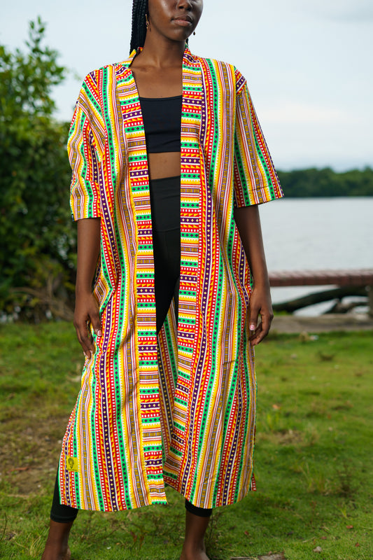 Kimono largo unisex estampado Caminos